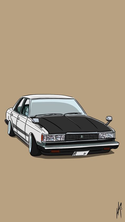 #wallpaper #обои #toyota #cresta Toyota Cressida, Mobile Phone Wallpaper, Car Prints, Car Silhouette, Cool Car Drawings, Car Window Stickers, Car Artwork, F1 Racing, Car Drawings