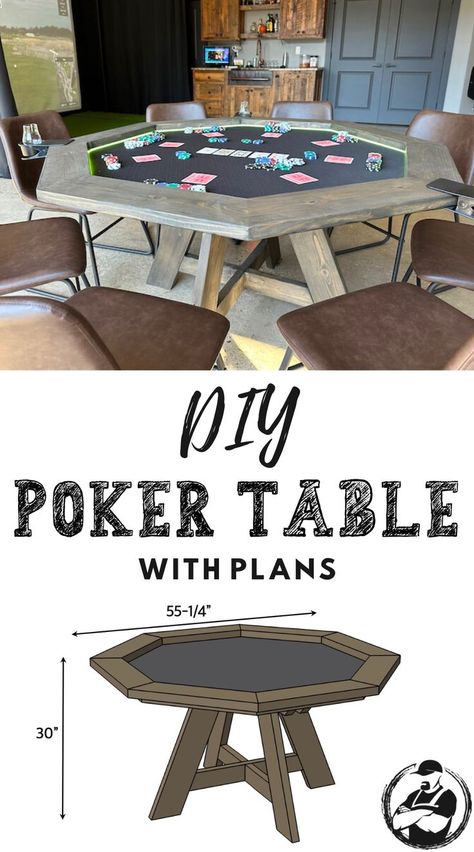 Poker Table Diy, Poker Table Plans, Gaming Table Diy, Game Room Tables, Small Game Rooms, Poker Room, Game Room Design, Table Plans, Diy Table