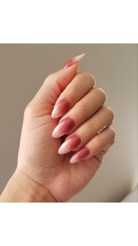 Ombré Nails Almond Nails Pink and Rose Colored Nails #paintobsessed Glam Rose Ombre Nails, Ombré Nails Almond, Rose Colored Nails, Dusty Pink Nails, Ombre Nail Colors, Almond Nails Pink, Ombre Nail Art Designs, Ombré Nails, Pink Ombre Nails