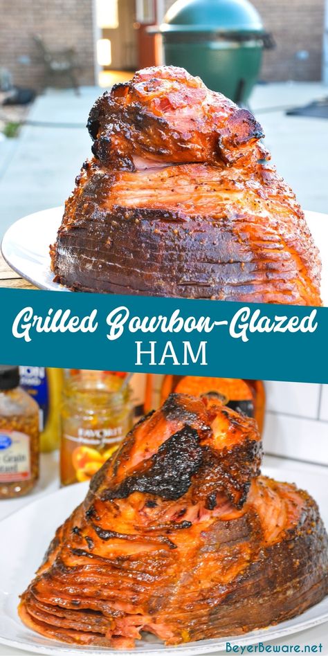 Ham On The Grill, Homemade Ham Glaze, Ham Easter, Maple Glazed Ham, Spiral Cut Ham, Apricot Jam Recipes, Recipes Grilling, Food Easter, Big Green Egg Grill