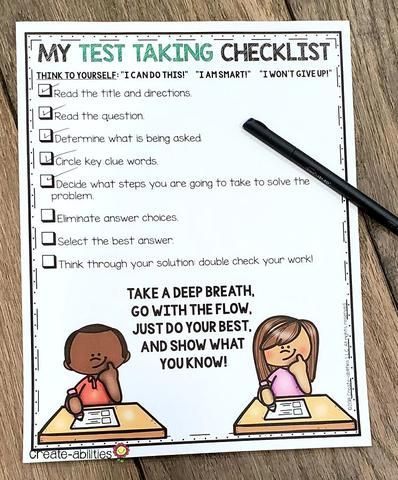 Test taking can be stressful! But with a little pre-planning and thought, your students can be BIG TEST ready in no time. Click through to read the tips and ideas to help your elementary students adequately understand the test material and strategies they can use to do their best. Plus you can sign up for a FREE test-taking strategies checklist to help your students remember the steps they need to do for success. You also get a test prep foldable FREEBIE. {2nd, 3rd, 4th, 5th, 6th grade classroom Reading Test Taking Strategies, Test Taking Skills Elementary, Learning Strategies Elementary, Test Taking Strategies For High School Students, Eqao Grade 3 Prep, 3rd Grade Test Prep, State Testing Motivation, Test Strategies, State Testing Prep