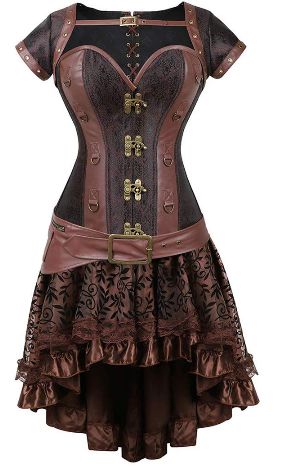 Kranchungel Steampunk Corset Skirt Renaissance Corset Dress for Women Gothic Burlesque Corset Dress Vintage, Gothic Corset Dresses, Steampunk Corset Dress, Women Steampunk, Corset Steampunk, Lace Corset Dress, Female Pirate Costume, Rok Outfit, Steampunk Skirt