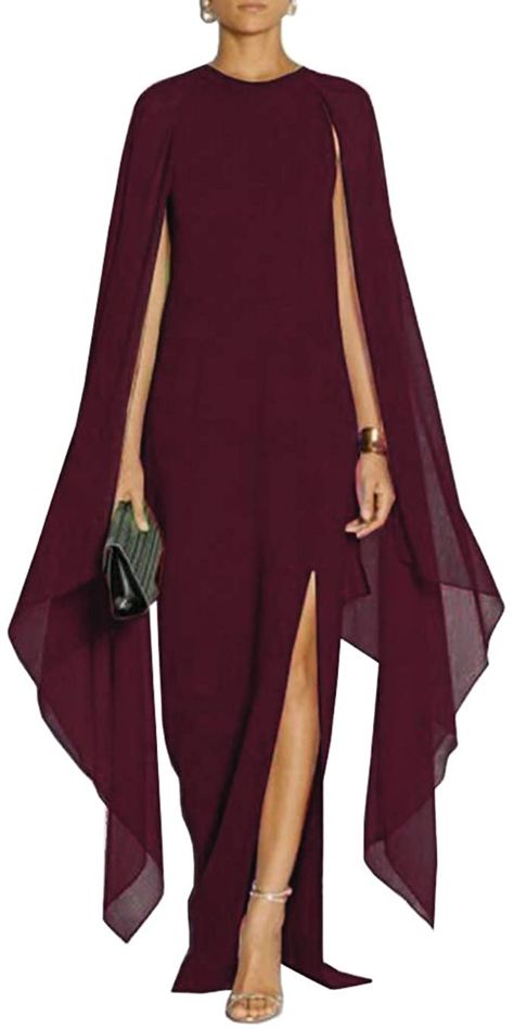 Cape Dress Long, Dress With Cape, Formal Evening Gown, Diy Scarf, Formal Evening Dress, Maxi Dress Pattern, Maxi Gown Dress, Bodycon Maxi Dresses, Dress Suit