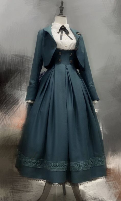 Isekai Outfit Ideas, Old Timey Dresses, Short Victorian Dress, Vintage Outfits 1800s, Old Fashioned Dresses Vintage, Victorian Inspired Outfits, Victorian Style Dresses, Old Fashioned Dresses, Short Vintage Dress