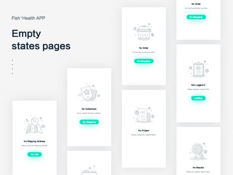 Empty states for Health app icons ux ui ios illustration states empty Empty State Illustration, Health App Design, Ux Design Portfolio, Empty State, Mobile App Ui, Health App, App Ui Design, User Interface Design, Mobile App Design