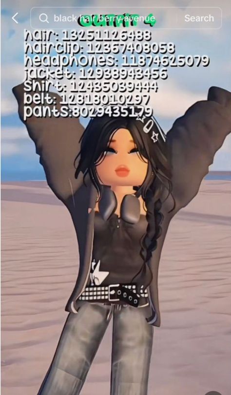 Berry Avenue Cozy Outfit Codes, Grunge Teen, Roblox Hacks, Brown Hair Roblox, Berry Codes, Cozy Games, Code Clothes, Hair Codes, Black Hair Roblox