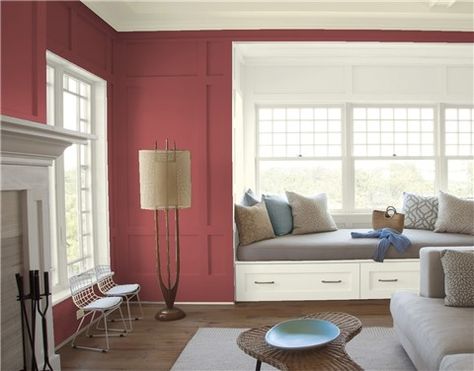 Color Vison, Tanning Room, Purple Paint Colors, Family Room Colors, Color Combinations Paint, Popular Paint Colors, Window Trim, Benjamin Moore, Bedroom Colors