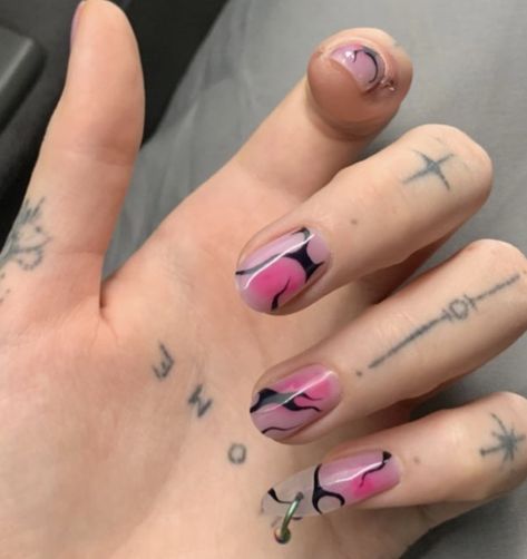 Cool Manicure Designs, Mens Nails, Edgy Nails, Goth Nails, Grunge Nails, Minimal Nails, Nail Tattoo, Kawaii Nails, Dream Nails