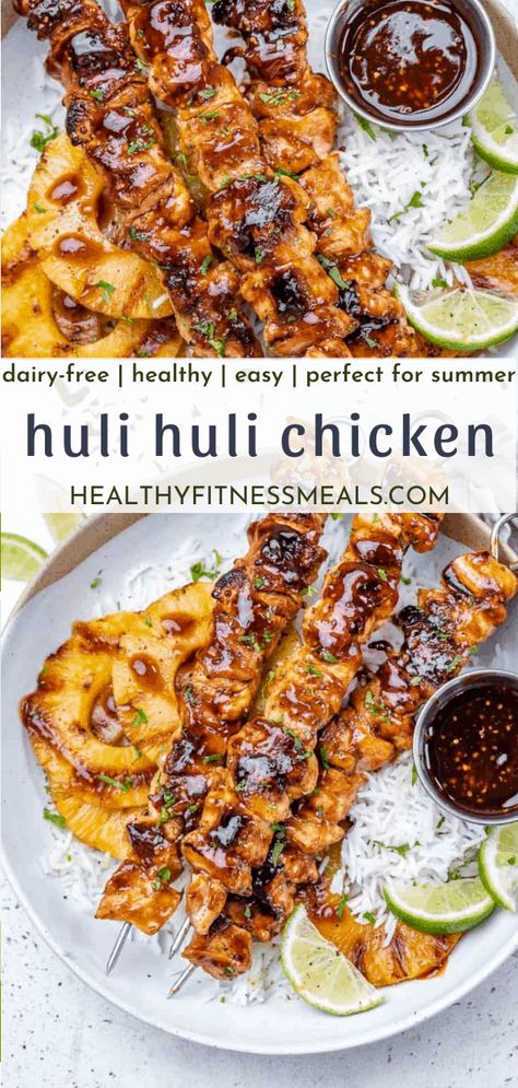 Huli Huli Chicken Recipe, Huli Chicken, Huli Huli, Huli Huli Chicken, Grilled Chicken Recipe, Grilled Chicken Tenders, Chicken Skewer Recipe, Fitness Meals, Creamy Chicken Soup