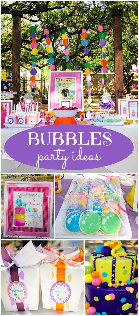 Are you struggling to come up with a unique theme to celebrate birthday of your little person? Check out these 70+ stunning themes to get inspired and excited! Bubble Party Food Ideas, Kids Bubble Party, Bubbles Theme Birthday Party, Bubble Party Ideas Kids, Bubble Birthday Party Ideas, Bubble Party Ideas, Bubble Theme Party, Bubble Themed Birthday Party, Bubble Party Theme