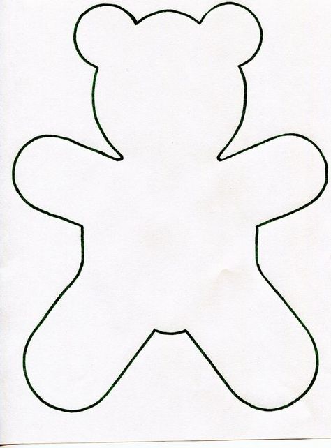 Teddy Bear Template | To print templates: Click on picture and then copy and save to your ... Bear Cutout Template, Teddy Bear Template Free Printable, Bear Template Free Printable, Teddy Bear Quilt Pattern, Teddy Bear Outline, Teddy Bear Template, Sewing Crafts Ideas, Teddy Bear Coloring Pages, Bear Template