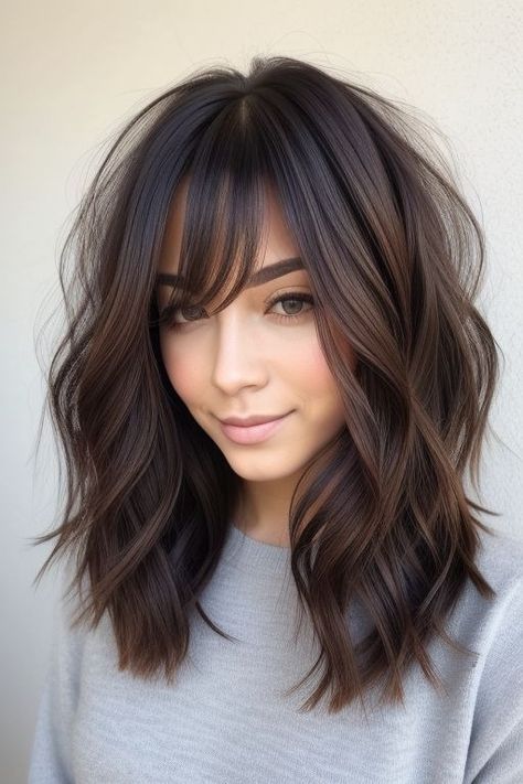 Dark Brown Hairstyles Medium, Dark Hairstyles Medium, Venus Of Willendorf, Hair Transition, Medium Length Hair With Layers, Trends For 2024, Effortless Hairstyles, Medium Hairstyles, Relaxed Hair