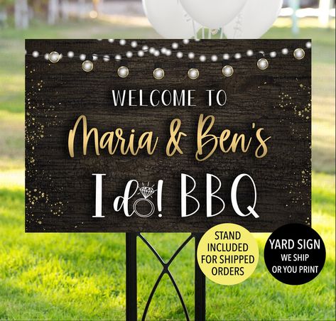 I Do Bbq Sign, We Do Bbq, I Do Bbq Engagement Party, Bbq Engagement Party, Outdoor Engagement Party, Unique Engagement Party, Backyard Engagement Parties, Engagement Party Themes, Elegant Engagement Party