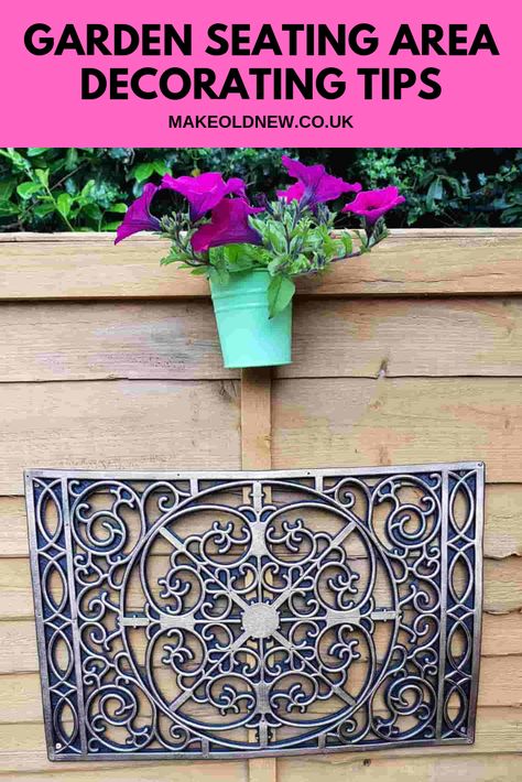 Tips to decorate Garden Seating Area and Fences, Fence decorating tips, Decorate fence, How to brighten an empty fence, Fence Pots, Decorative Fence Mats, Seating area decor, Modern Garden Decor Ideas, Simple Tricks to decorate garden seating area, Ideas to decorate your outdoor seating. Decorate Fence, Garden Seating Area Ideas, Seating Area Ideas, Decorate Garden, Privacy Landscaping Backyard, Pea Gravel Patio, Decorative Fence, Porch Landscaping, Backyard Ideas For Small Yards