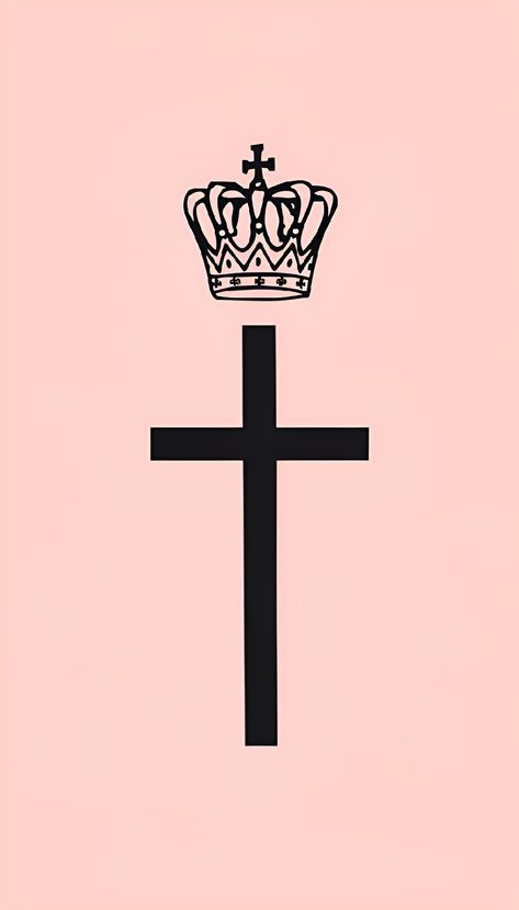 Preach the word and be inspired! This minimalist design features a powerful black cross with a majestic crown above it, set against a soft pink backdrop. It’s a beautiful reminder of sacrifice and victory. Save & follow us for more divine inspiration and grace-filled images.  "Whoever does not take up their cross and follow me is not worthy of me." - Matthew 10:38  #Faith #Jesus #ChristianArt #BibleVerse #Inspiration #Minimalism #JesusVerse Cross With Crown, Matthew 10, Pink Backdrop, Christian Quotes God, Sell Photos, Christian Symbols, Black Cross, Visual Content, Christian Art