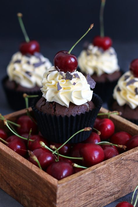 Fluffy Chocolate Cake, Black Forest Gateau, Cherry Compote, Chocolate Sponge, Forest Cake, Classic Cake, Cherry Pie Filling, Baking Cupcakes, Small Cake