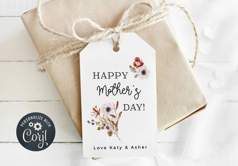 Mothers Day Tags, Gift Tag Template Printable, Editable Gift Tags, Gift Tag Printable, 8 Mart, Watercolor Hearts, Birthday Coupons, Gift Tag Template, Watercolor Heart