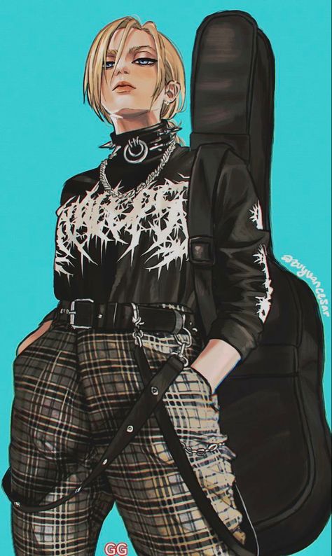 Cyberpunk Rocker, Annie Leonhart Fanart, Punk Character Art, Punk Character, Tomboy Art, Annie Leonhart, Cyberpunk Character, Punk Girl, Attack On Titan Art