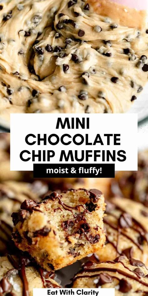 Dairy Free Greek Yogurt, Gluten Free Chocolate Chip Muffins, Homemade Crackers Recipe, Mini Muffin Recipe, Gluten Free Chocolate Cupcakes, Mini Chocolate Chip Muffins, Dairy Free Pasta, Chocolate Recipes Easy, Grain Free Desserts