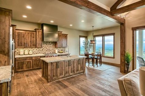 Western House Layout, Western Kitchen With White Cabinets, Rustic Kitchen Double Oven, Barndominium Kitchen Corner Pantry, Western Kitchen Decor, Kitchen Renovation Cost, Weatern Bathroom Vanity Wood Floor, Rustic Country Kitchens, Pole Barn House Plans