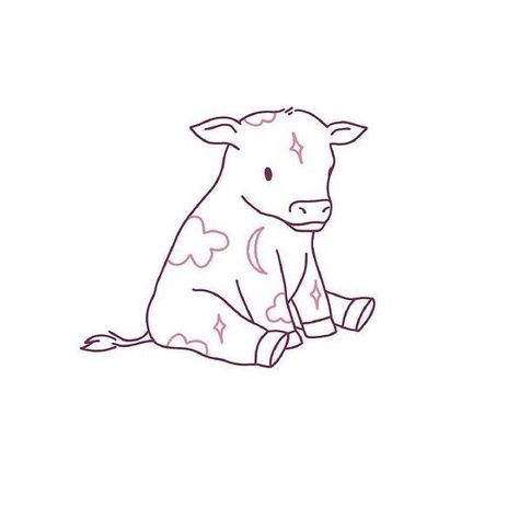 Cow Tattoo, Cow Drawing, Tattoos Cute, Sharpie Tattoos, Cute Tiny Tattoos, Cute Little Tattoos, Śliczne Tatuaże, Mini Drawings, A Cow