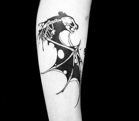 Tiny Halloween Tattoos, Shane Tattoo, Tattoo Bat, Steve Butcher Tattoo, Him And Her Tattoos, Marine Tattoo, Bat Skeleton, Hyper Realistic Tattoo, Gamer Tattoos