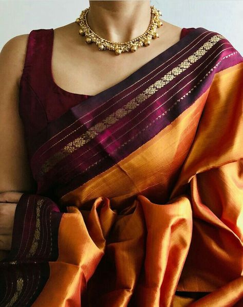 Saree Inspiration, Saree Color Combinations, South Indian Wedding Saree, Latest Indian Jewellery, Latest Silk Sarees, Simple Saree Designs, Indian Bridal Sarees, New Saree Designs, Pattu Saree Blouse Designs