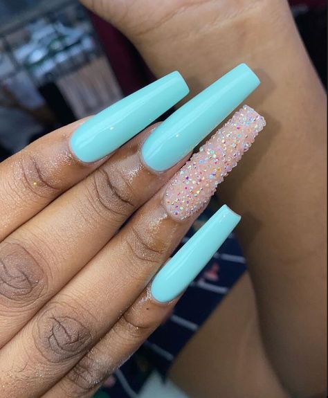 Plain Acrylic Nails, Carnival Day, Colourful Acrylic Nails, Money Nails, White Tip Nails, Aqua Nails, Light Blue Nails, Baby Blue Nails, Girl Nails