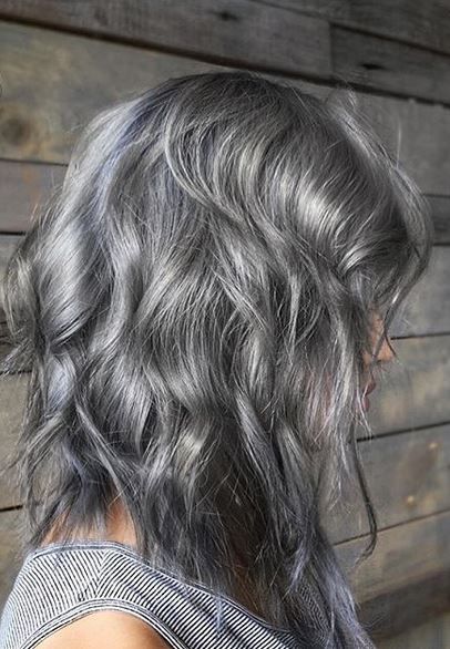 Silver hair, obviously a bold choice and not for everyone. What do you think of this trend? Color by Jeffrey Robert. Slate Grey Hair, Beehive Hair, Silver Hair Color, Silver Grey Hair, Hair 2018, Hair Styles 2017, Funky Hairstyles, Grey Hair Color, Permanent Hair Color