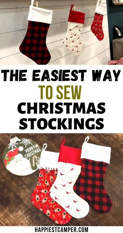 Cuffed Christmas Stocking Pattern, Patterns For Christmas Stockings Sew, Ith Christmas Gifts, Sew Your Own Christmas Stocking, Christmas Stocking Patterns To Sew, Diy Xmas Stockings How To Make, Christmas Sock Sewing Pattern, Christmas Stocking Diy Pattern, Christmas Stockings To Sew How To Make