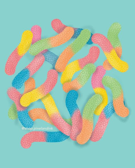 It’s National Sour Candy Day! If you ever want to give me a gift... I try not to eat much candy, but I will always accept these! Made using the Drunk Sailor pack from @retrosupply! . . . . . . . . #art #illustration #illustrator #digitalart #procreate #procreateart #trollisourbritecrawlers #nationalsourcandyday #makearteveryday #procreatebrushes #candyart#candy#procreatelettering #graphicart #trolli #gummies #digitalillustration #gummiworms #digitalartisrealart #lakecharlesart #lakecharlesa... Trolli Gummies, Sour Worms, Candy Drawing, Gummy Worms, Candy Art, Lake Charles, Sour Candy, Artist Life, I Try