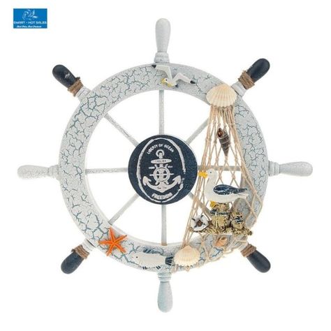 Wooden Steering Wheel Ship Boat Wall Art Hanging Sailing Nautical Home Decor Nautical Wheel, Wood Anchor, Boat Wall Art, Wheel Decor, Nautical Bathrooms, Wood Boats, Ship Wheel, Nautical Wall Art, Wooden Ship