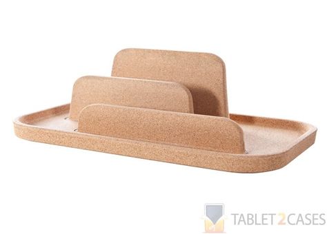 Royal VKB Table Island Universal Tablet Stand Accessory Cork Table, Table Island, Wooden Desk Organizer, Minimal Furniture, Cork Crafts, Tablet Stand, Store Organization, Dutch Design, Design Milk