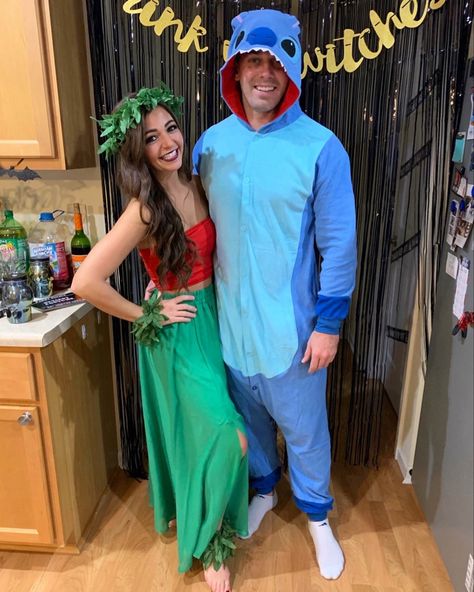 Lilo Stitch Couple Costume, Lilo And Stitch Couple Costume, Lilo And Stitch Costume Couple, Couples Costumes Disney, Halloween Couple Costumes 2022, Couple Halloween Costumes 2022, Disney Couple Costumes, Couple's Costume, Police Halloween Costumes