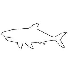 Shark Cutout Template, Printable Shark Template, Shark Outline, Drawn Fish, Sharks For Kids, Farm Animal Coloring Pages, Summer Camp Crafts, Silhouette Template, Shark Tattoos