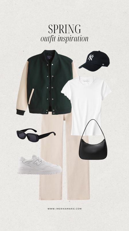 Varsity Outfit, Aesthetic Wardrobe, Varsity Jacket Outfit, Fashion Airport, Jacket Outfit Women, Outfit Layout, Basketball Game, Casual Work Outfit, Jacket Outfit