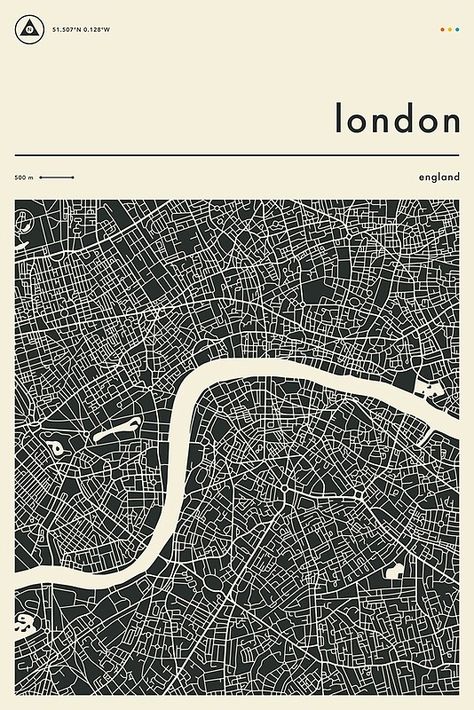 London Map Poster, Printable Wall Collage, Jazzberry Blue, London Poster, London Map, Poster Room, Map Art Print, City Street, Street Map