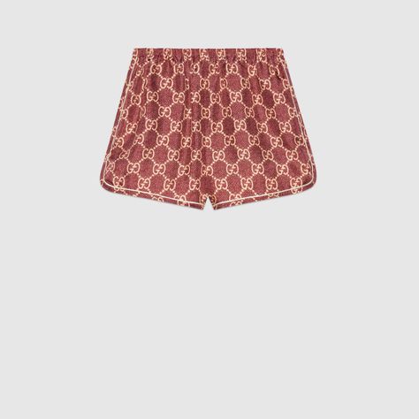 Shop the GG Supreme print silk shorts in red at GUCCI.COM. Enjoy Free Shipping and Complimentary Gift Wrapping. Womens Pants Design, Improve Soil Quality, Kawaii Shoes, Gold Lame, Silk Shorts, Shorts For Women, Silk Pants, Digital Gifts, Pants Design