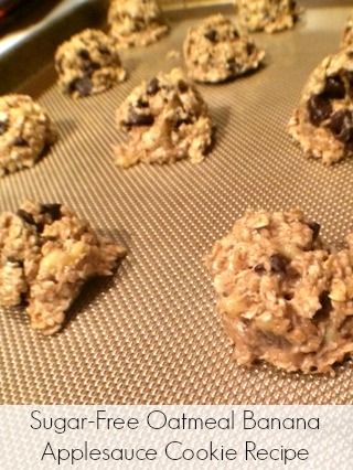 Oatmeal Banana Applesauce Cookies, Banana Applesauce Cookies, Recipes With Unsweetened Applesauce, Applesauce Cookies Recipes, Chocolate Chip Raisin Cookies, Star Desserts, Recipe Using Applesauce, Banana Oatmeal Chocolate Chip Cookies, Sugar Free Oatmeal Cookies