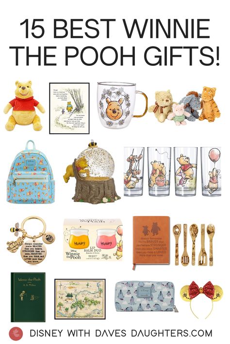 Here are the best Winnie The Pooh gifts! This gift guide is great for Christmas, birthday, mother's day, or a baby shower! Winnie The Pooh Gifts, Packing List For Disney, Disney Souvenirs, Winnie The Pooh Birthday, Winnie The Pooh Plush, Cute Winnie The Pooh, Winnie The Pooh Quotes, Disney Home Decor, Nail Art Disney