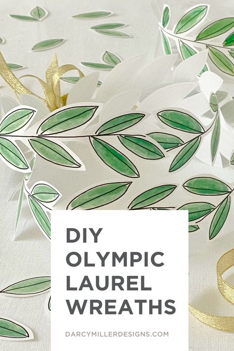 Wreath Crown, Paper Laurel Crown, Diy Laurel Wreath Crown, Olympic Crown Craft, Greek Crafts For Kids, Ancient Greece Crafts For Kids, Olympic Wreath Craft, Laurel Wreath Diy, Olympic Wreath