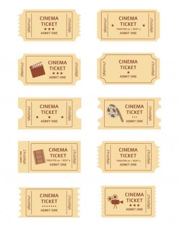 Set of retro cinema tickets cartoon or flat style - Stock Vector , #sponsored, #cinema, #tickets, #Set, #retro #AD Movie Theater Illustration, Theater Illustration, Ticket Drawing, Theatre Illustration, Retro Cinema, Cinema Ticket, Drawing Prompt, Vector Cartoon, Avengers Funny