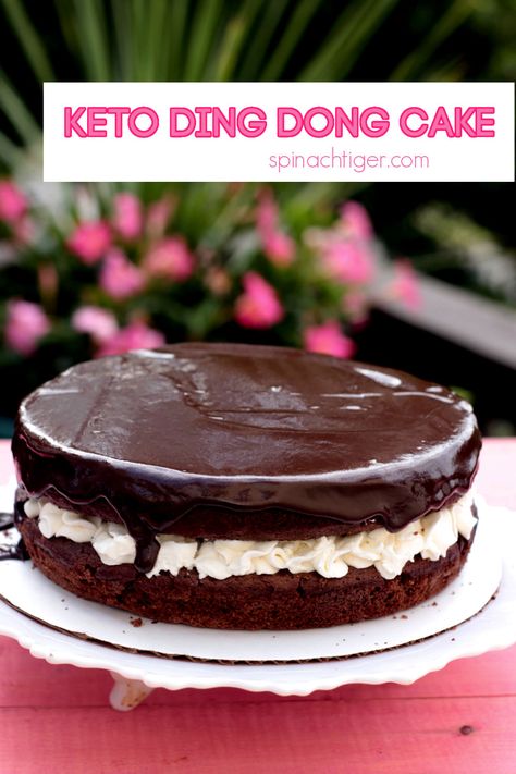 Chocolate Budino Recipe, Best Keto Chocolate Cake, Ding Dong Cake Recipe, Swerve Recipes, Keto Bakery, Ding Dong Cake, Best Chocolate Cake Recipe, Stabilized Whipped Cream, Amazing Chocolate Cake Recipe