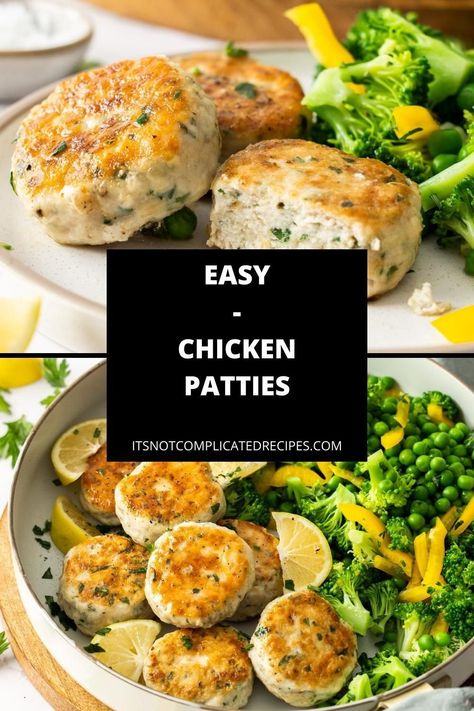 This easy recipe for Chicken Patties is certain to become a family favourite. The Patties are perfect for busy weeknights as they are quickly made, with simple ingredients, and will please even the fussiest eater. Serve them with salad or vegetables, or more casually, in a lettuce wrap or burger bun. Ground Chicken Patties Recipes, Chicken Patties Recipes, Chicken Patty Recipes, Chicken Patty, Ground Chicken Burgers, Complicated Recipes, Burger Bun, Cherry Tomato Pasta, Recipe For Chicken