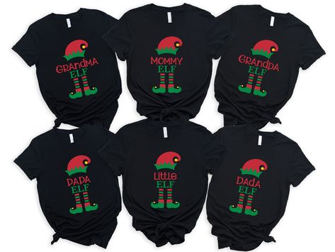 Matching Christmas Family, Christmas Wardrobe, Christmas Family Shirt, Elf Shirt, Christmas Party Shirts, Christmas Family Photos, Elf Christmas, Family Shirt, Christmas Family