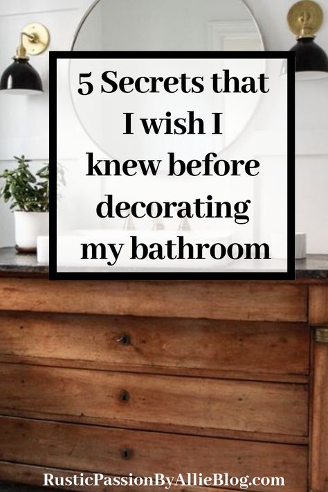 5 Secrets that I wish I knew before decorating my bathroom. These tips have saved me tons of money on my bathroom remodel. I was able to decorate my dream bathroom affordably while staying in my budget. My bathroom looks like Joanna Gaines herself decorated it. I love the rustic farmhouse look. #rusticbathroom #rustichomedecor #farmhouse #farmhousedecor #joannagaines #neutralbathroom Fixer Upper Bathrooms, Lux Bathroom, Fixer Upper Bathroom, Scandinavian Nursery, Finished Bathrooms, Relaxing Space, Bathroom Farmhouse Style, Industrial Bathroom, Rustic Bathroom Decor