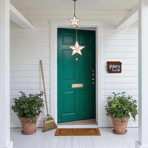 The Best Front Door Paint Colors💖💖💖 Fun Exterior Door Colors, Green Front Door Gray House, Kelly Green Front Door, Front Door Gray House, Light Green Front Door, Fun Front Door, Best Front Door Paint Colors, Best Front Door Paint, Green Front Door