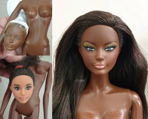 repaint doll The Barbie Look - Pool Chic | repaint doll The … | Flickr Barbie Doll Customization, Barbie Makeover, Barbie Repaint, Doll Customizing, Barbie Look, Custom Barbie, Crafts For Seniors, Barbie Fashionista, Shoe Pattern