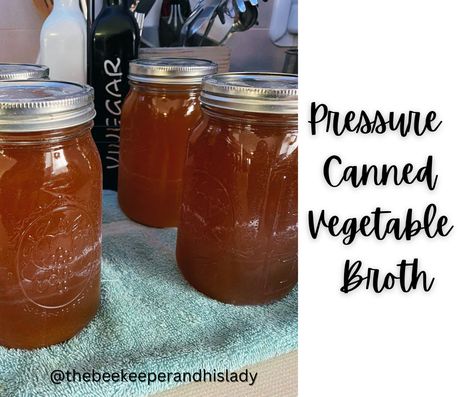 Pressure Canned Vegetable Broth Pressure Canning Vegetable Broth, Canning Vegetable Broth, Recipes With Vegetable Broth, The Beekeeper, Plant Based Soups, Vegetable Scraps, Canning Vegetables, Canned Vegetables, Pressure Canner