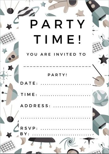 Space Party Invitations | FREE Printables | OHbaby! Birthday Invition Card, Birthday Card Template Free Download, Undangan Birthday Party, Birthday Invitation Card Ideas Diy, Invitation Card Design Birthday Template, Party Cards Invitation, Party Invitations Aesthetic, Space Party Invitations, Birthday Invitation Card Ideas